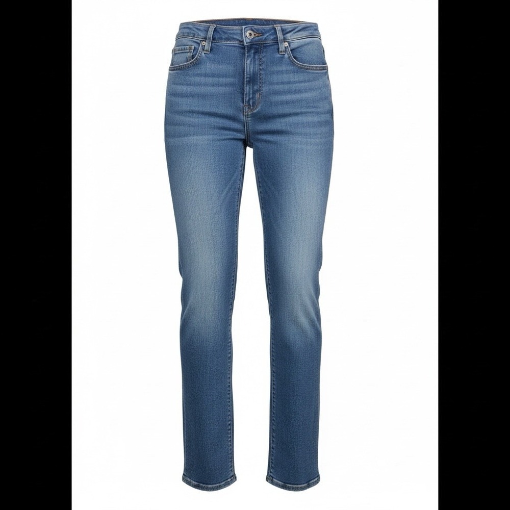 Lee Jeans Womens 4 M 29x28 Blue Stretch Denim Mid-Rise Straight Leg 5-Pocket